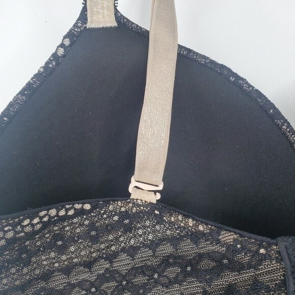 Victoria's Secret black lace lined perfect coverage 32DD - Picture 3 of 7